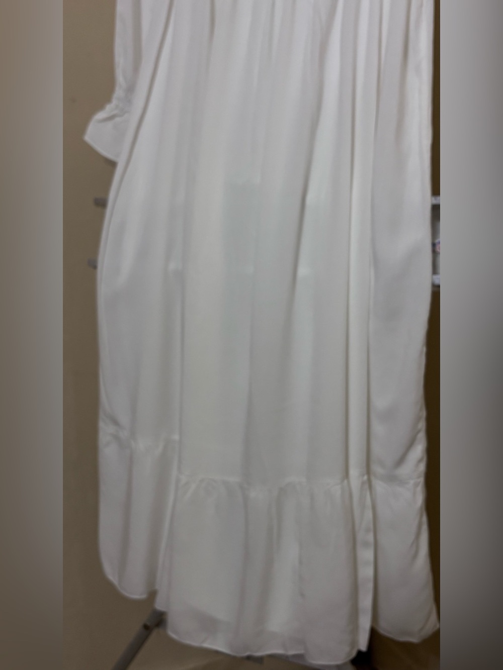 White Lace Bodice Maxi Night Gown/Day Dress Sz L - Picture 8 of 9